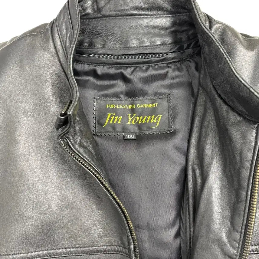 [BUNJANG] Men's Black Leather Jacket L / 진용 남성용 블랙 가죽 자켓 L