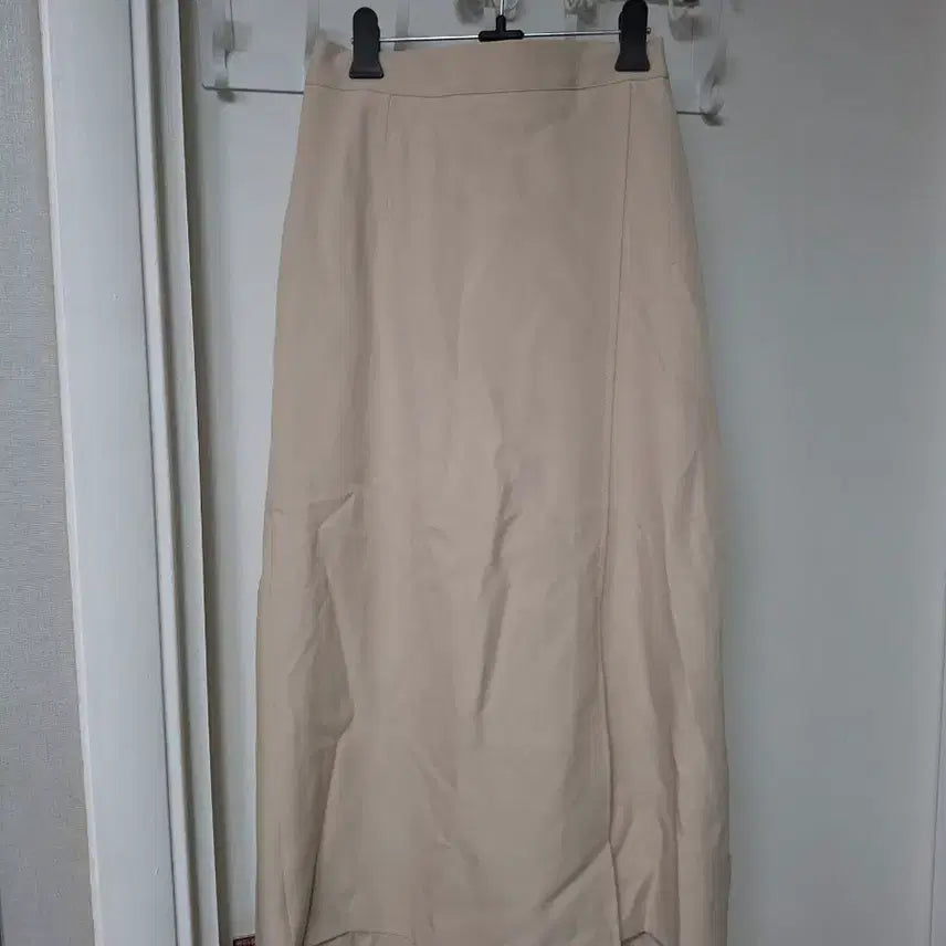 [BUNJANG] H-Line Long Skirt / 베이지 H라인 뒷밴딩롱스커트 27~29