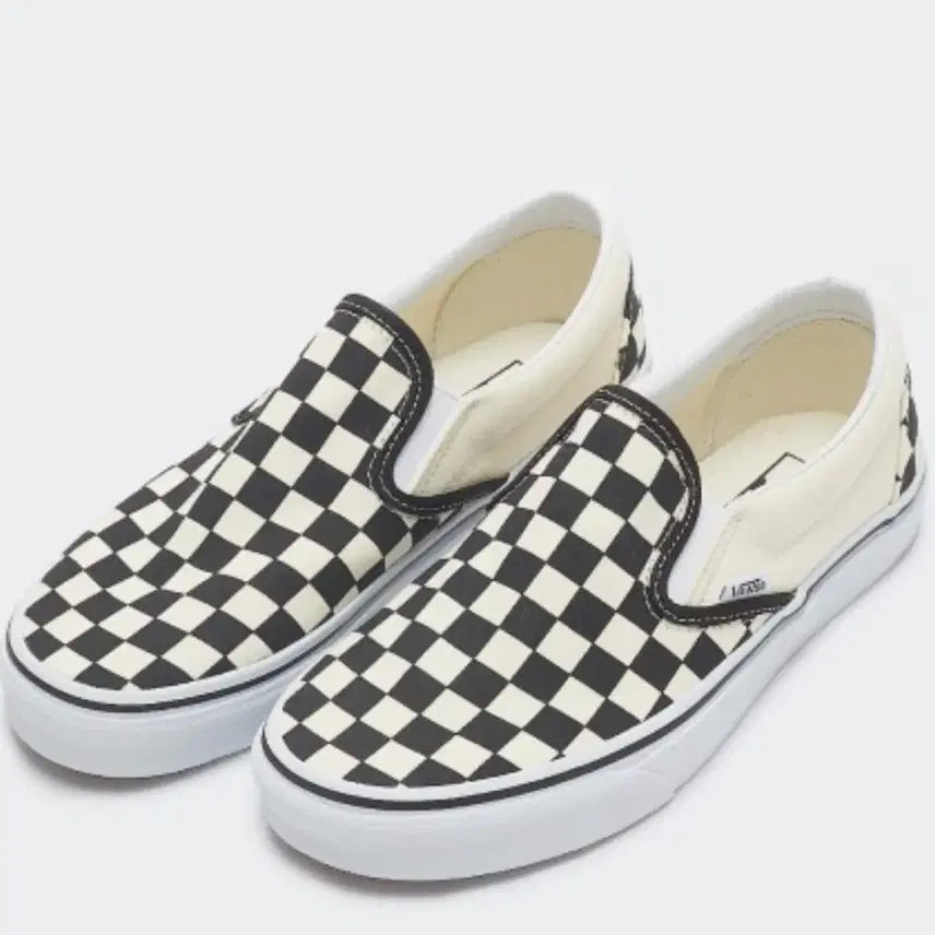 [BUNJANG] Vans Checkerboard Slip-On Black White Shoes / 반스 체커보드 슬립온 블랙 화이트 245
