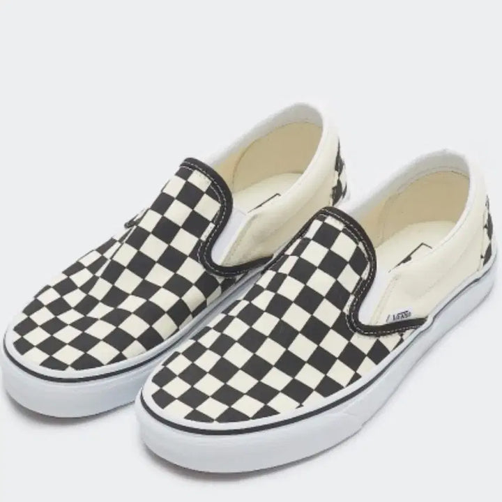 [BUNJANG] Vans Checkerboard Slip-On Black White Shoes / 반스 체커보드 슬립온 블랙 화이트 245