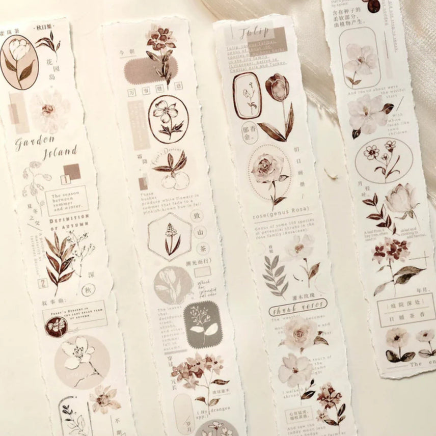 [BUNJANG] Frecklestea Vol.3 Autumn Leaf Flower PET Tape / 주근깨차 frecklestea vol3. 가을낙엽 꽃마테 PET마테 소분
