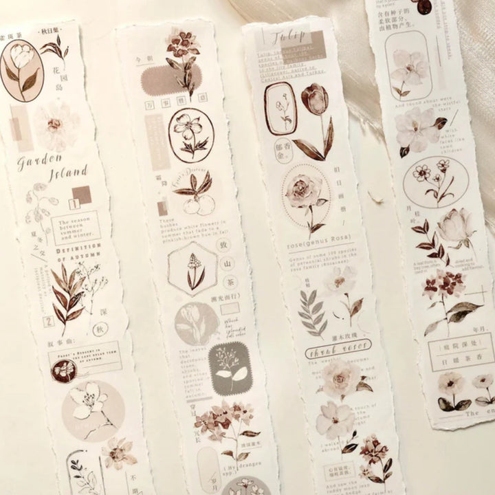 [BUNJANG] Frecklestea Vol.3 Autumn Leaf Flower PET Tape / 주근깨차 frecklestea vol3. 가을낙엽 꽃마테 PET마테 소분