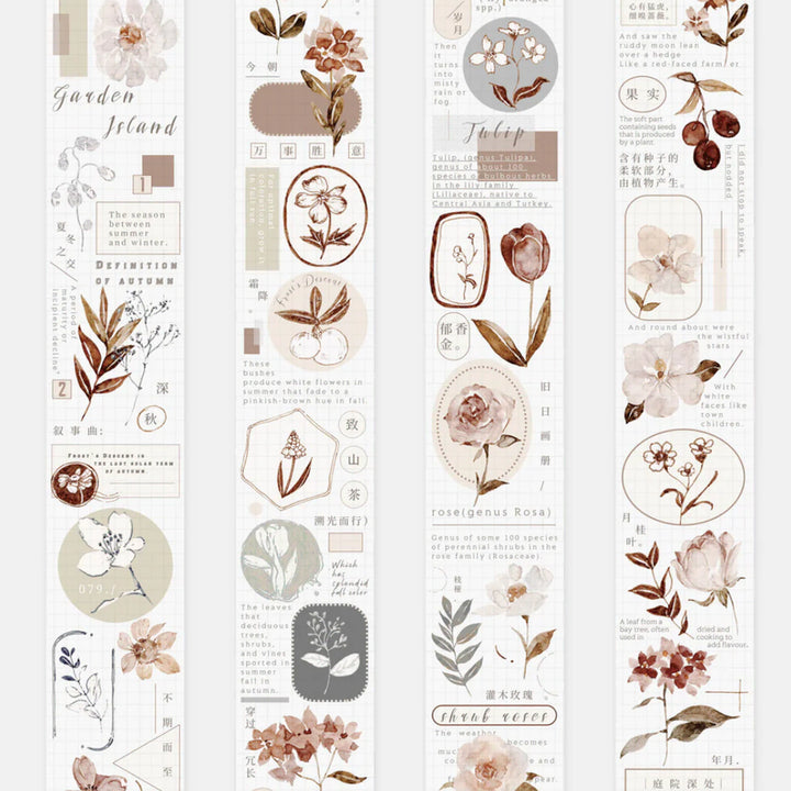 [BUNJANG] Frecklestea Vol.3 Autumn Leaf Flower PET Tape / 주근깨차 frecklestea vol3. 가을낙엽 꽃마테 PET마테 소분