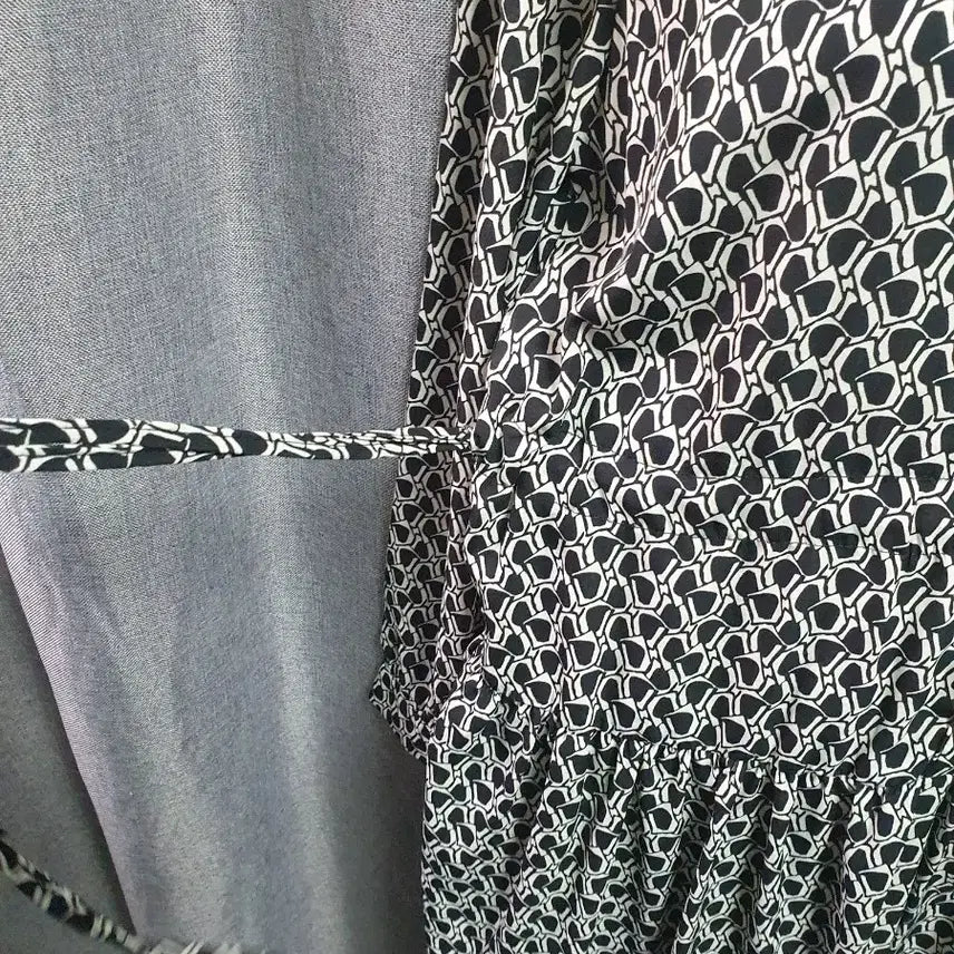 [BUNJANG] Maxi Dress with Waist Tie and Big Collar / 허리끈 빅카라 맥시원피스