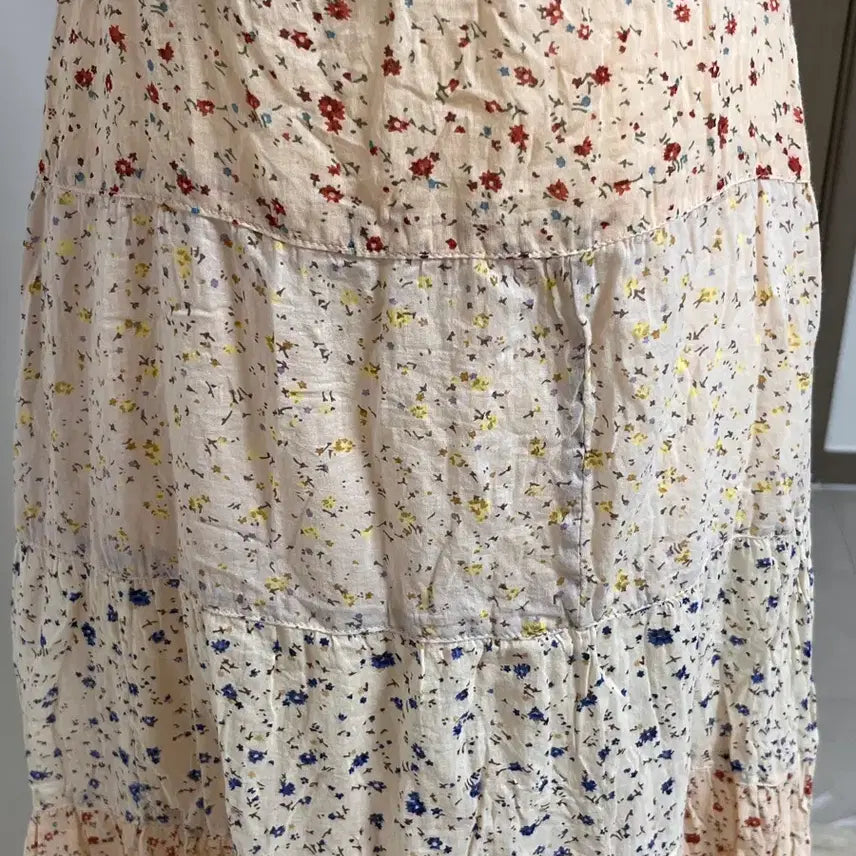 [BUNJANG] Flower Halterneck Patchwork Dress / 플라워 홀터넥 패치워크 원피스