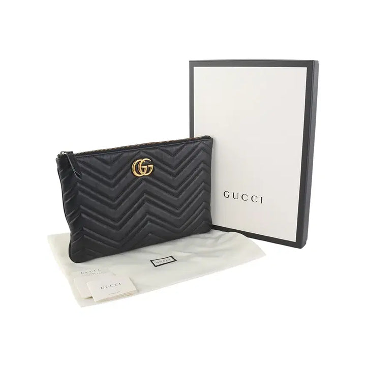 [SOLD OUT] 구찌 525541 GG 마몽 마틀라쎄 쉐브론 퀼팅 클러치백 36671Y