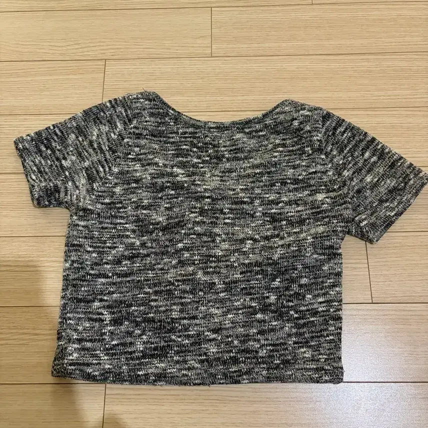 [BUNJANG] Vintage Crop Knit T-shirt / 빈티지 크롭 니트 반팔티셔츠
