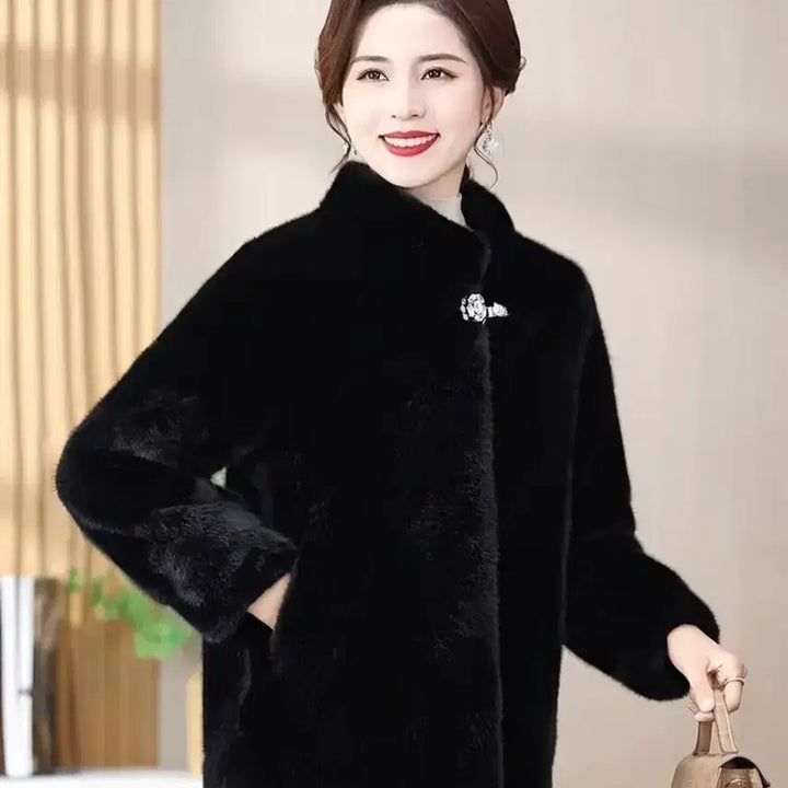 [BUNJANG] Black Fur Jacket / 블랙 퍼 자켓