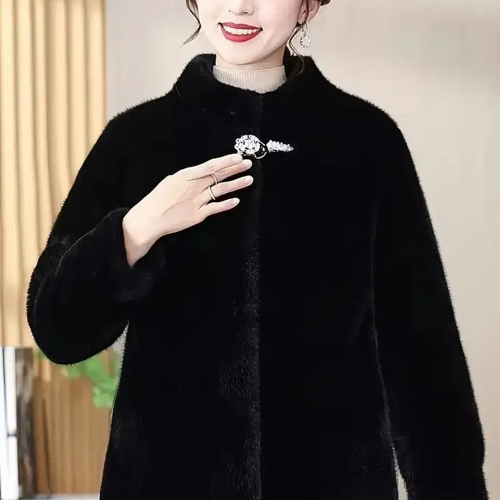 [BUNJANG] Black Fur Jacket / 블랙 퍼 자켓