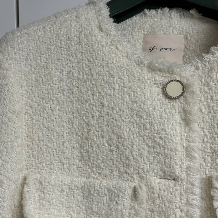 [BUNJANG] Tweed Jacket & Skirt Two-Piece Set / 울30 트위드 자켓 + 스커트 투피스 셋업