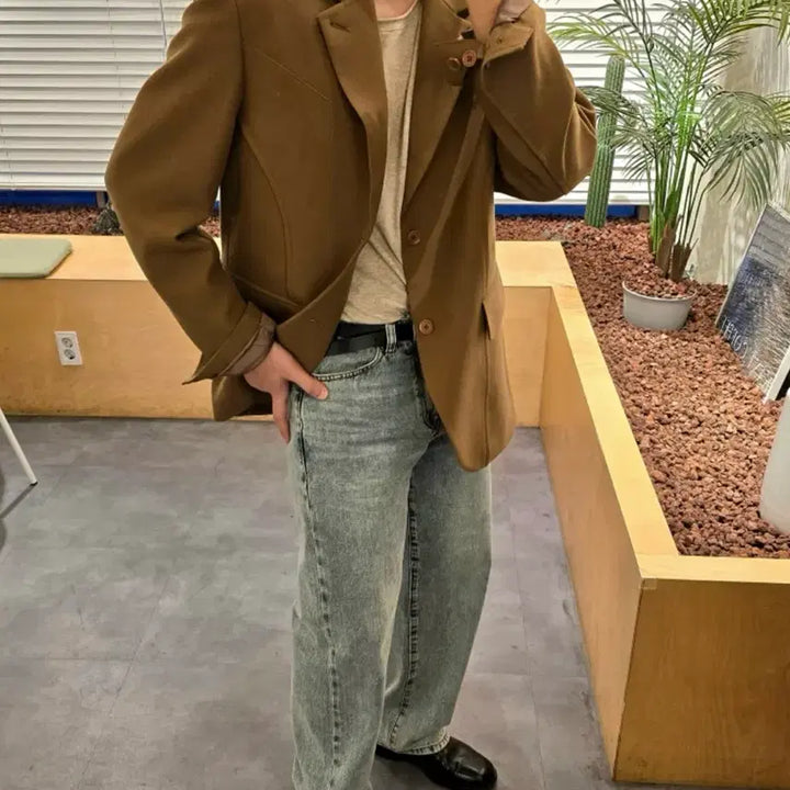 [BUNJANG] In Silence Curved Line Wool Blazer M / 인사일런스 커브드 라인 울 블레이저 m