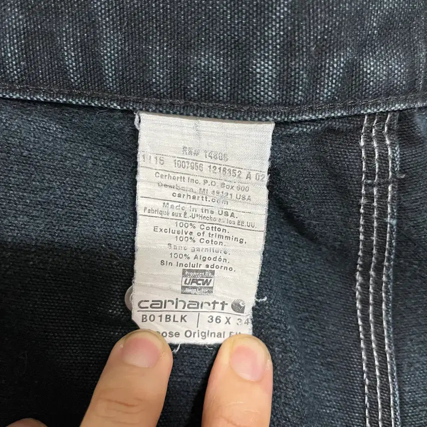 [BUNJANG] Carhartt Double Knee Pants / [36x34] 칼하트 블랙 더블니 10's