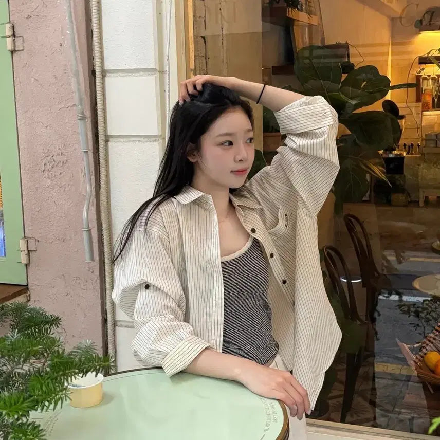 [BUNJANG] Floom Stripe Roll-up Shirt / (오늘만 할인)플로움 스트라이프 롤업 셔츠