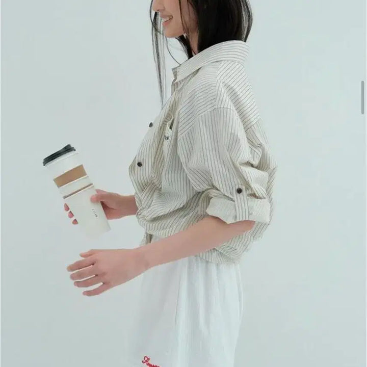 [BUNJANG] Floom Stripe Roll-up Shirt / (오늘만 할인)플로움 스트라이프 롤업 셔츠