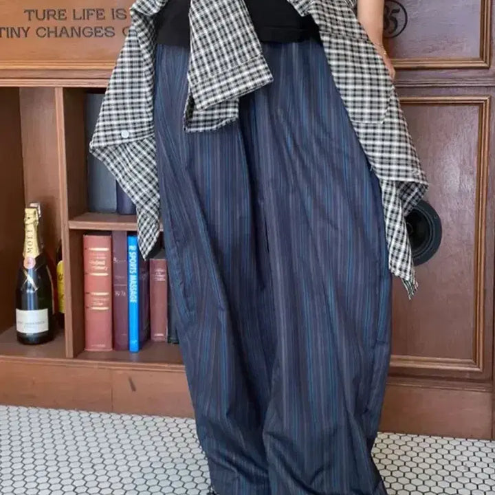 [BUNJANG] Wide Banding Stripe Pants / 와이드 밴딩 스트라이프 팬츠