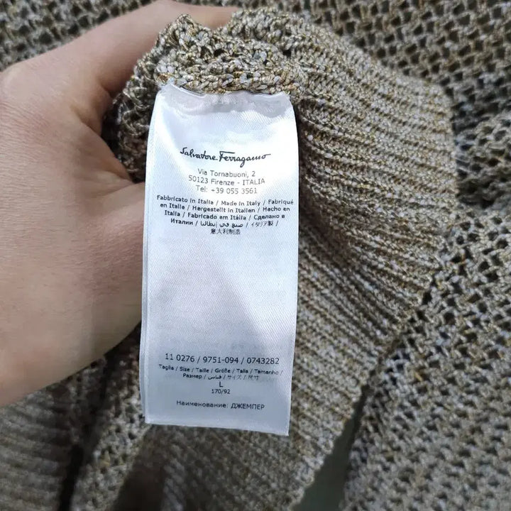 [BUNJANG] Ferragamo Women's Punching Collar Knit Top (Size L) / 페라가모 펀칭 카라 반팔 니트- 우먼L