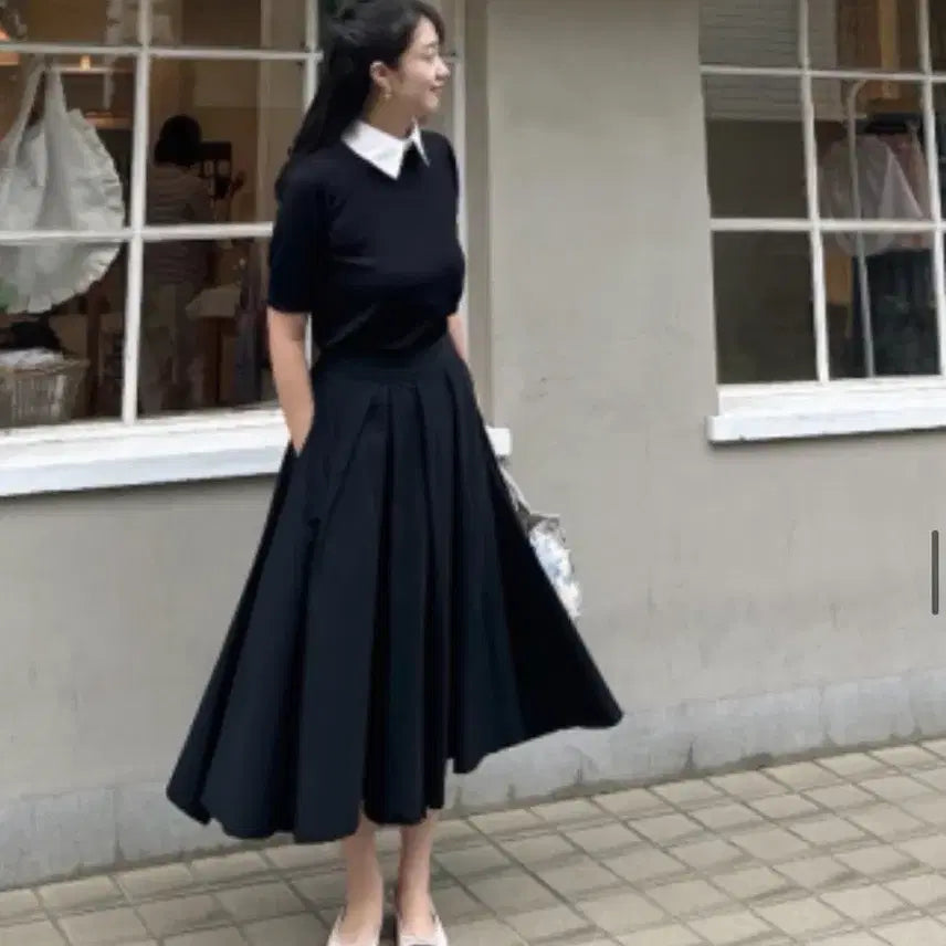 [BUNJANG] Charlotte Butik Summer Secret Banding Asymmetrical Skirt Black S / 샬롯부띠끄 썸머 시크릿밴딩 언발란스 스커트 블랙 S