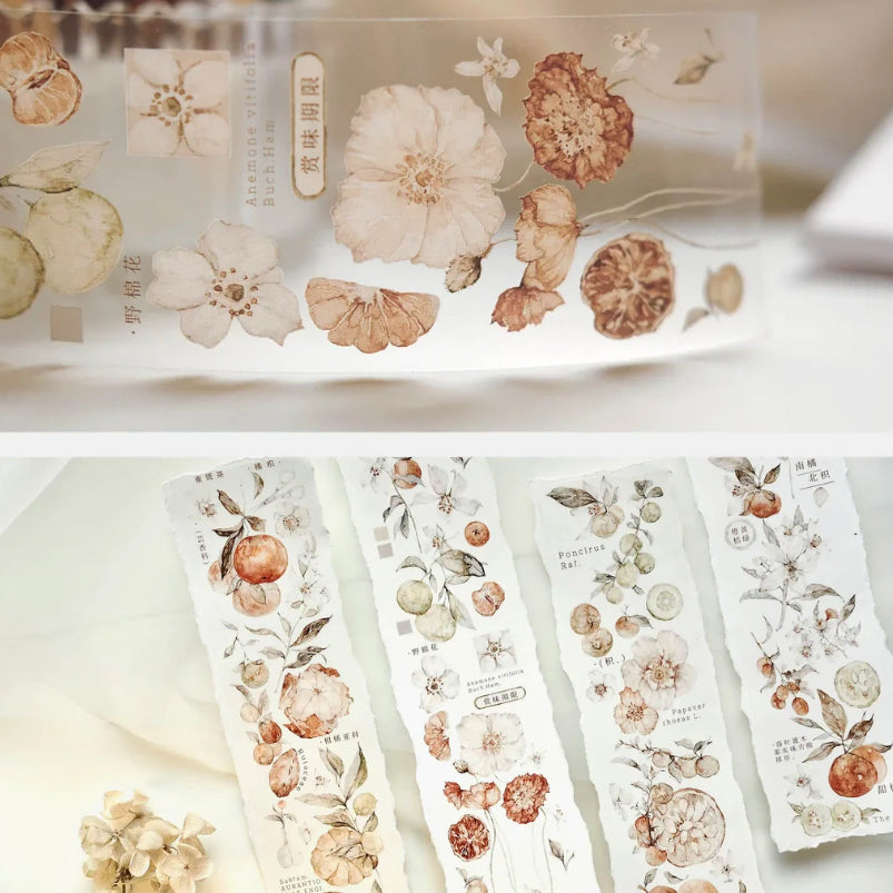 [BUNJANG] Frecklestea Tangerine PET Tape / 주근깨차 frecklestea vol3. 탠저린 귤 꽃마테 PET마테소분