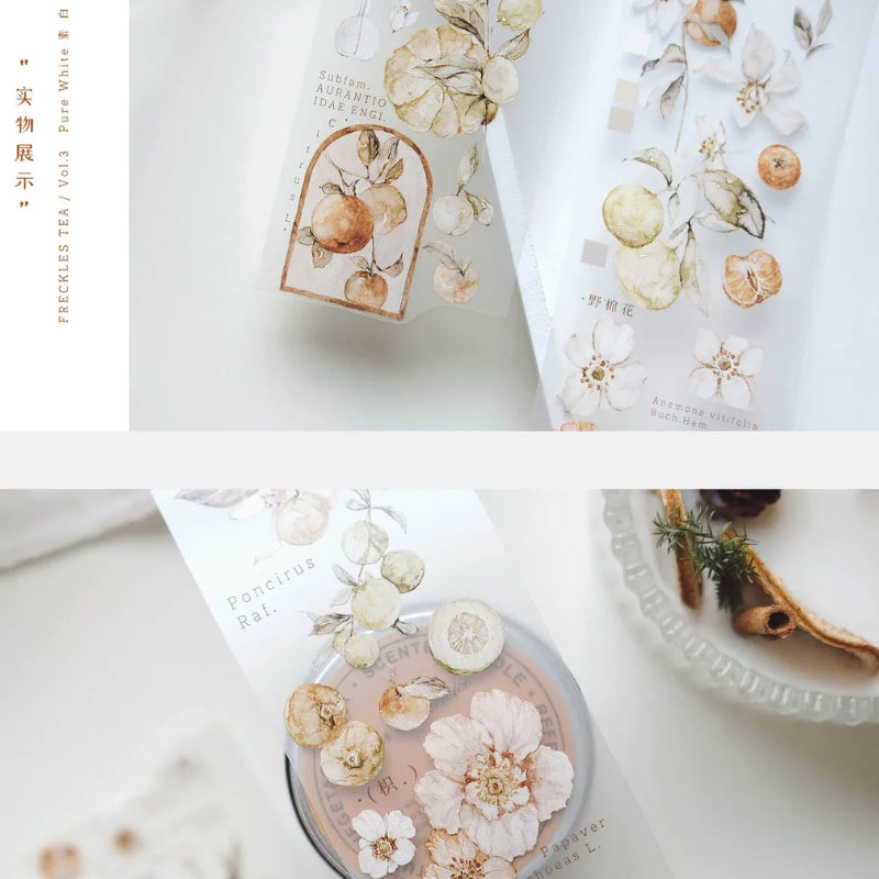 [BUNJANG] Frecklestea Tangerine PET Tape / 주근깨차 frecklestea vol3. 탠저린 귤 꽃마테 PET마테소분