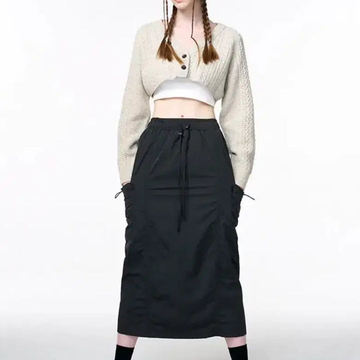 [BUNJANG] ETMON Cargo Midi Skirt Charcoal / 에트몽 ETMON 카고 스커트 차콜