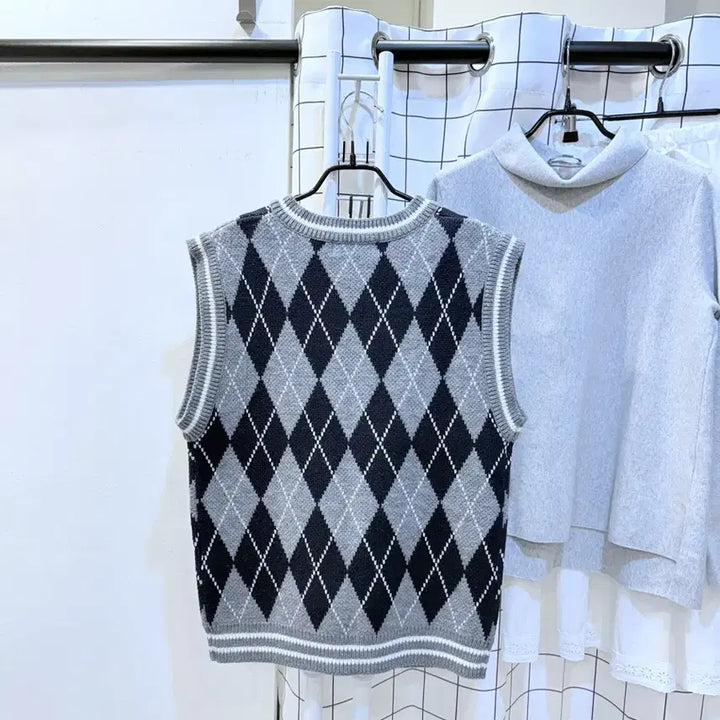 [BUNJANG] Rolala Argyle Cardigan / 로라로라 아가일가디건