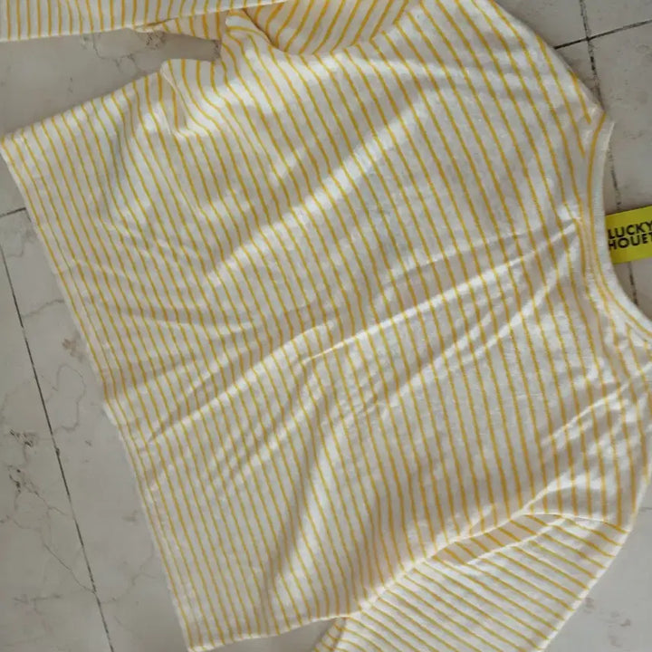 [BUNJANG] Lucky Chouette Striped T-Shirt / 025 럭키슈에뜨 스트라이프 티 Free