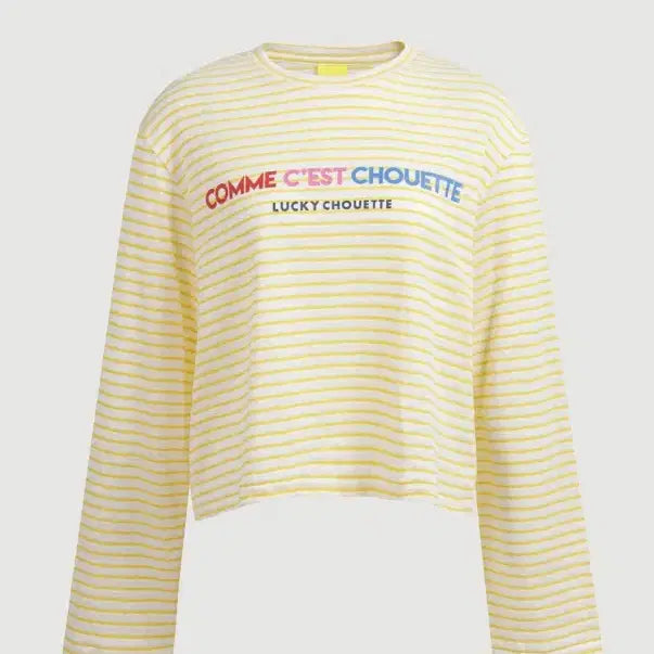 [BUNJANG] Lucky Chouette Striped T-Shirt / 025 럭키슈에뜨 스트라이프 티 Free