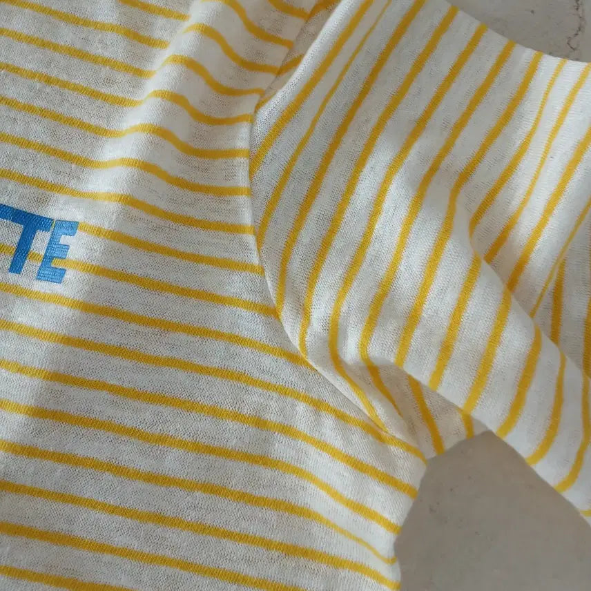 [BUNJANG] Lucky Chouette Striped T-Shirt / 025 럭키슈에뜨 스트라이프 티 Free