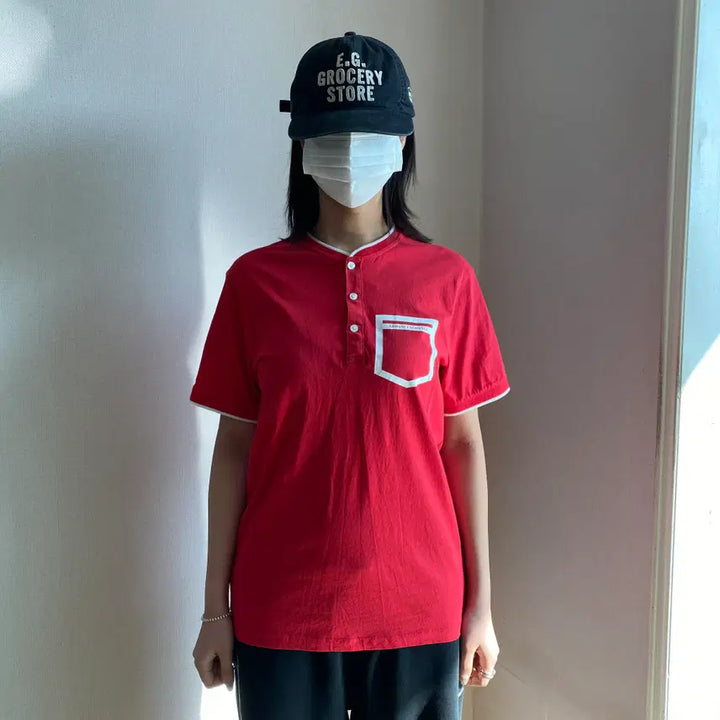 [BUNJANG] Armani Exchange A|X Logo Henley T-shirt / [Armani Exchange] A|X 로고 포인트 헨리넥 반팔