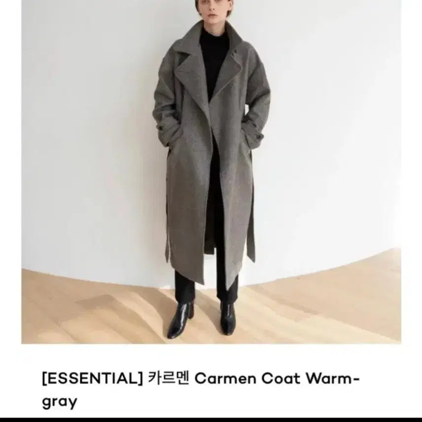 [BUNJANG] 킨더살몬  카르멘 웜그레이 롱 코트 / 킨더살몬  카르멘 웜그레이 롱 코트