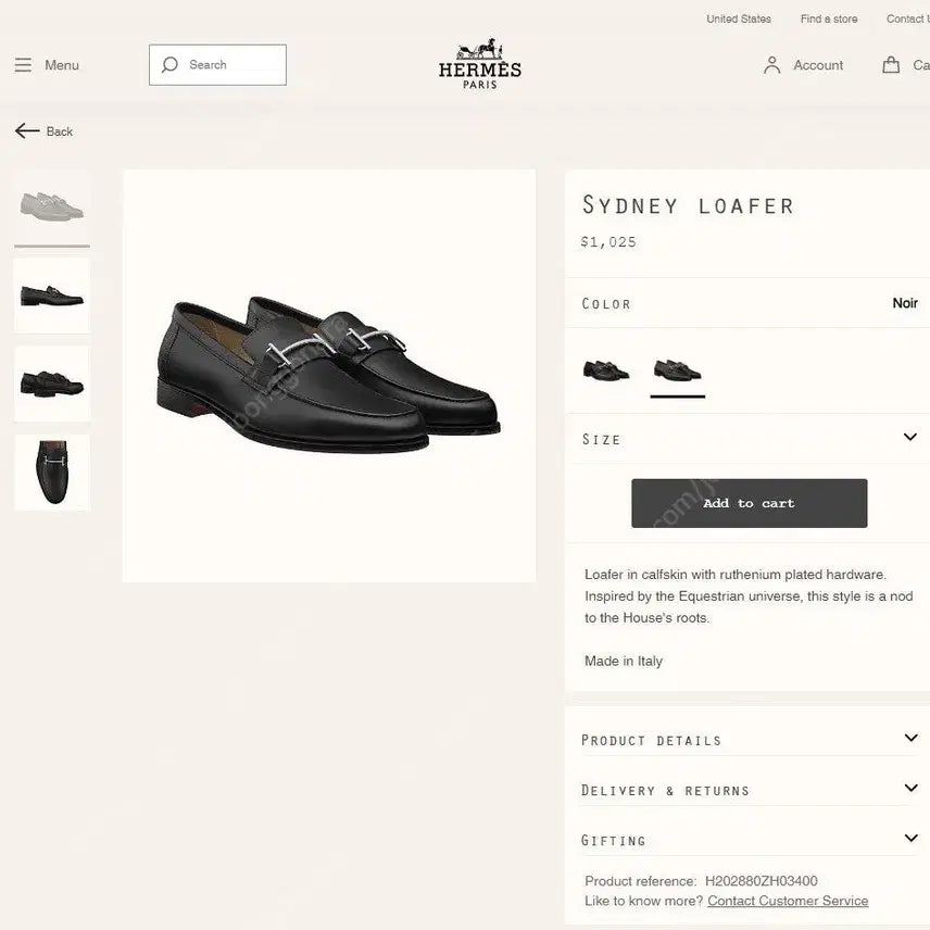 [BUNJANG] Hermes Sydney Loafer 265 / (풀구성)에르메스 남성 시드니 로퍼 265