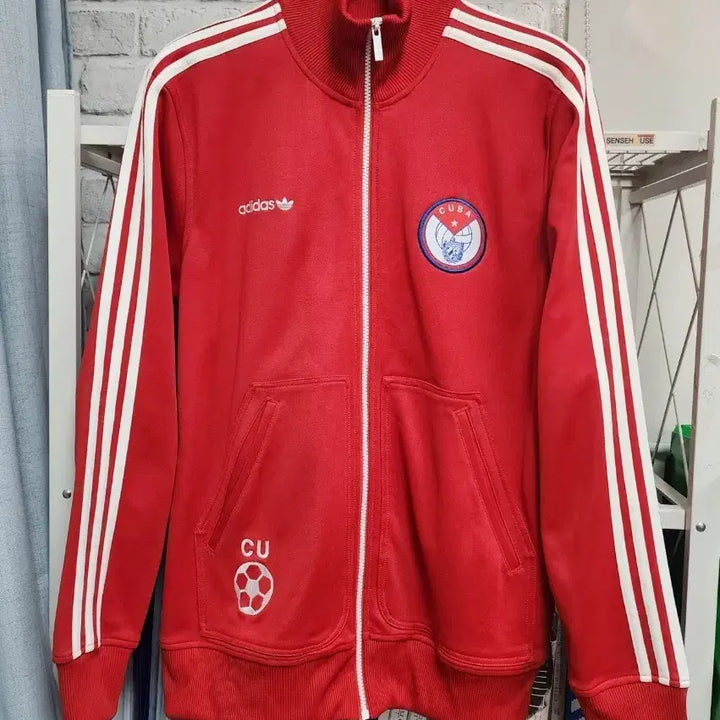 [BUNJANG] Adidas Cuba Track Top Red Jersey Jacket / 아디다스 쿠바 트랙탑 105 레드 져지 자켓 MM42