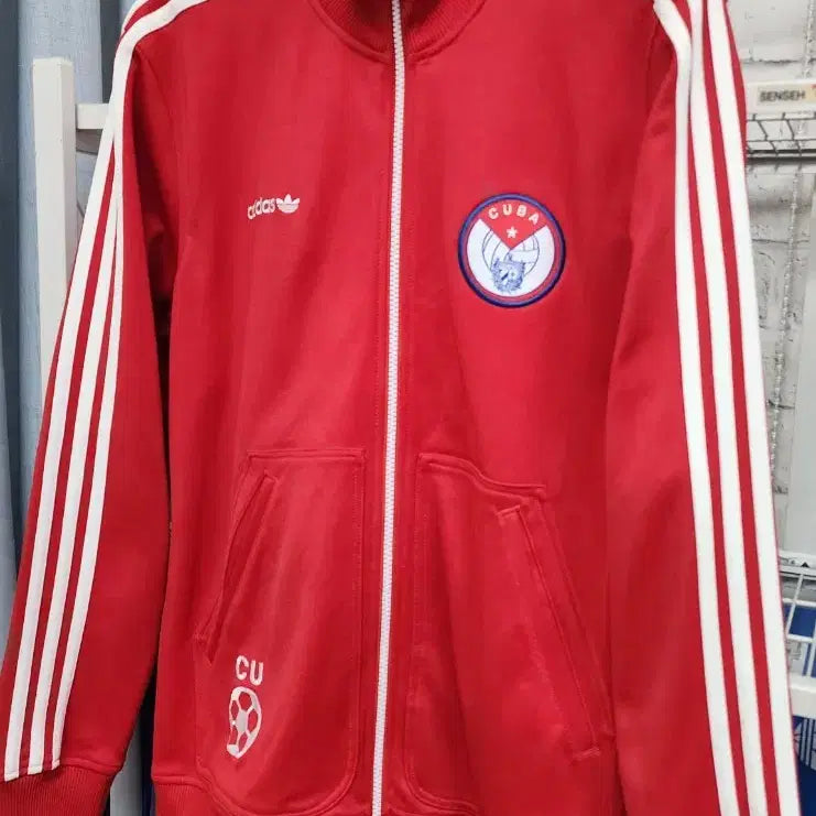 [BUNJANG] Adidas Cuba Track Top Red Jersey Jacket / 아디다스 쿠바 트랙탑 105 레드 져지 자켓 MM42