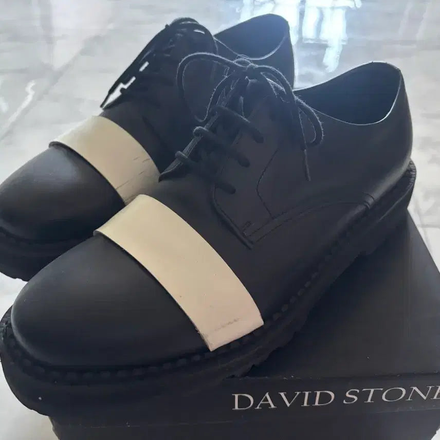 [BUNJANG] David Stone DVS Strap Derby Shoes (Black) / 데이비드 스톤 DVS STRAP DERBY SHOES 블랙 (상태좋음)