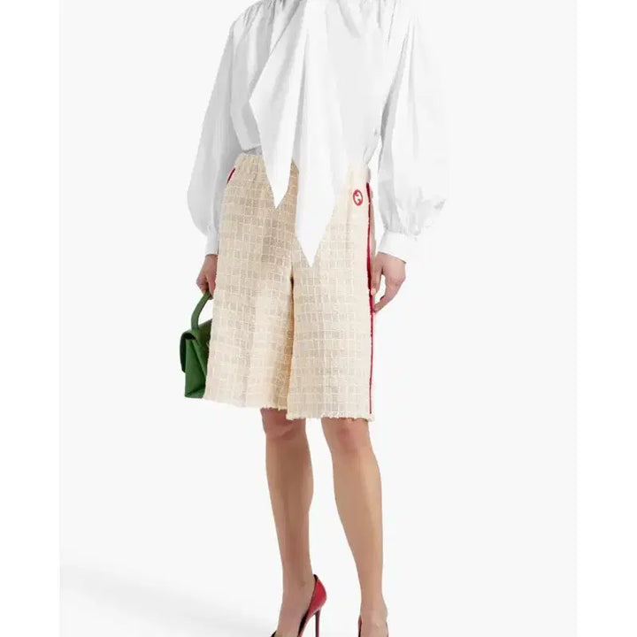 [BUNJANG] Gucci Tie Detail Cotton Blouse Size 36 / <새제품 1/3가격> 구찌 타이 디테일 코튼 블라우스 36