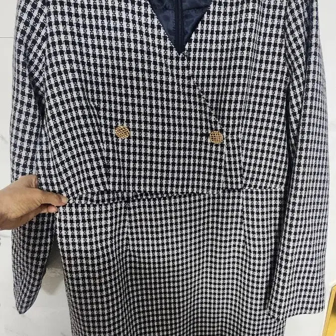 [BUNJANG] Ri&amp;Co Check Tweed Dress / 새상품  Ri&amp;Co 체크 트위드 원피스 통통 66  크게 입는분또는77