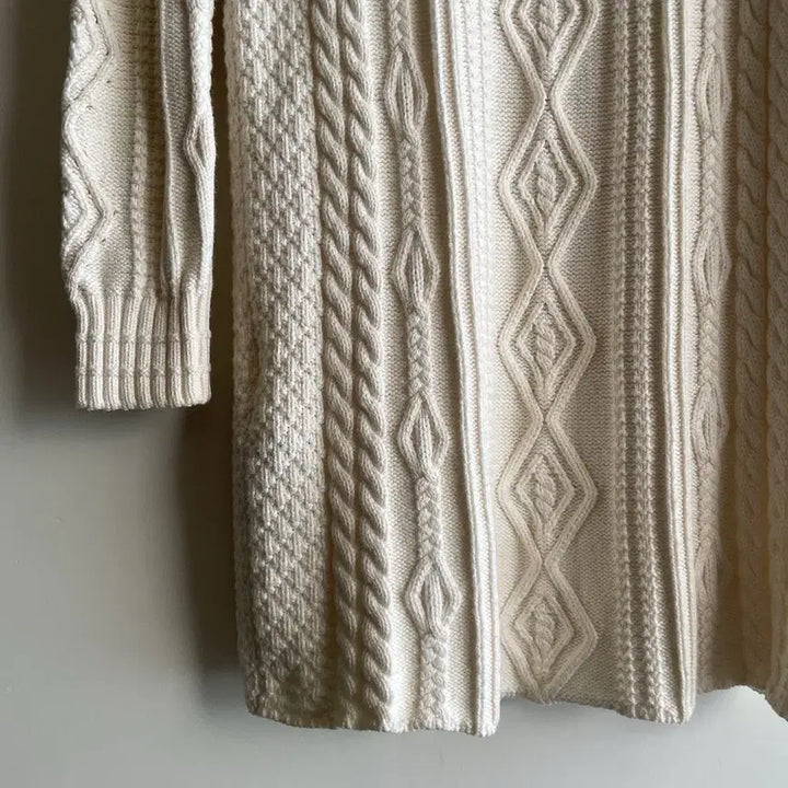 [BUNJANG] Maje Ivory Cable Knit Dress / 마쥬 maje 모크넥 아이보리 케이블 니트 원피스