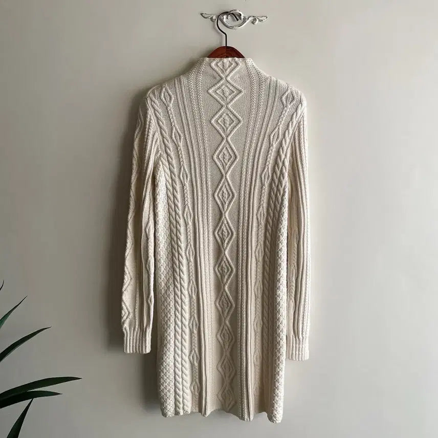 [BUNJANG] Maje Ivory Cable Knit Dress / 마쥬 maje 모크넥 아이보리 케이블 니트 원피스