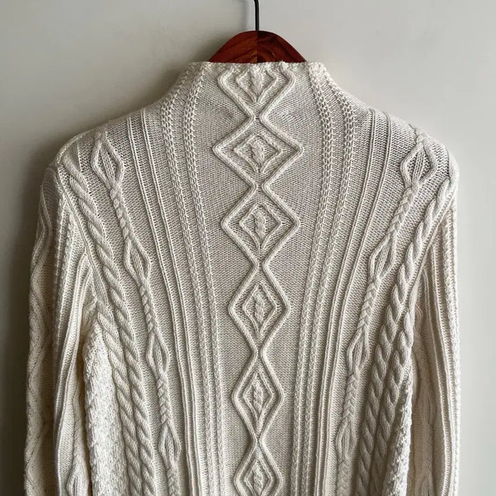 [BUNJANG] Maje Ivory Cable Knit Dress / 마쥬 maje 모크넥 아이보리 케이블 니트 원피스