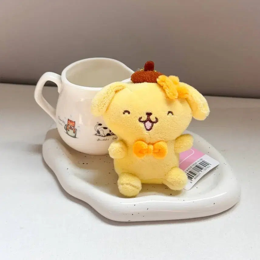 [BUNJANG] Sanrio Pompompurin Pastel Smiling Plush Keyring / 파스텔 산리오 폼폼푸린 눈웃음 인형 키링 (새상품)