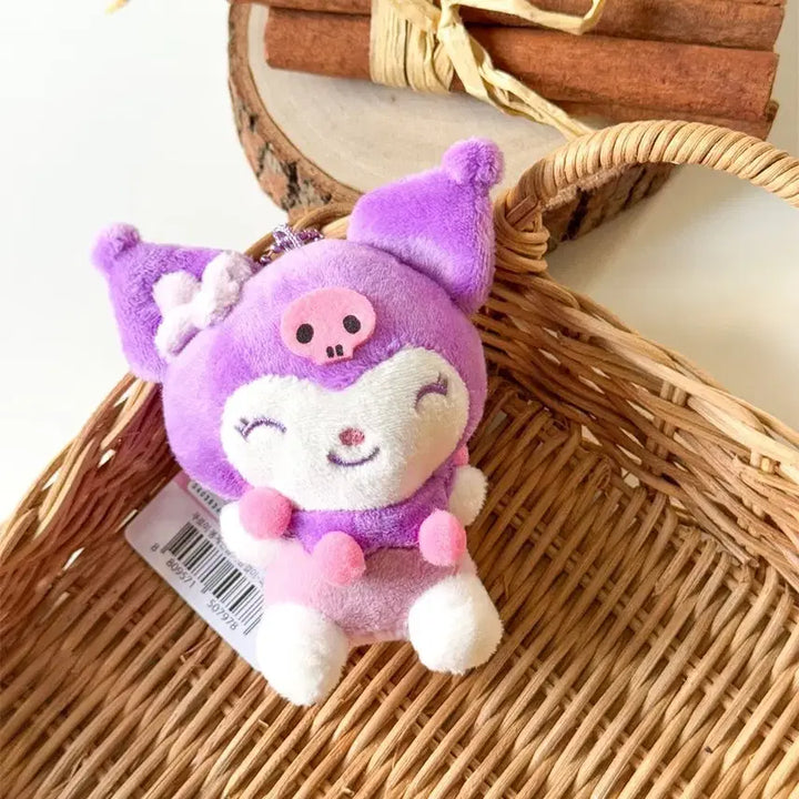 [BUNJANG] Sanrio Kuromi Pastel Plush Keyring / 파스텔 산리오 쿠로미 눈웃음 인형 키링 (새상품)