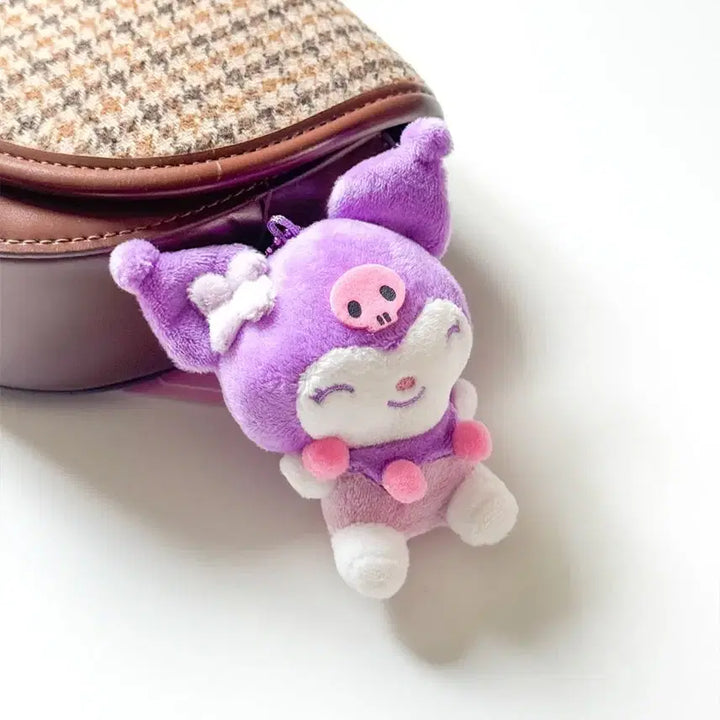 [BUNJANG] Sanrio Kuromi Pastel Plush Keyring / 파스텔 산리오 쿠로미 눈웃음 인형 키링 (새상품)