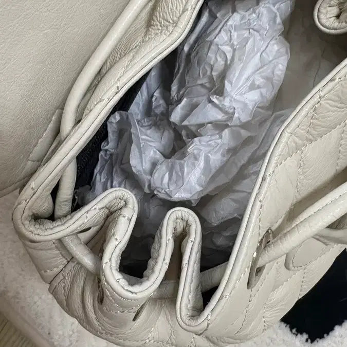 [BUNJANG] 3.times Arcon Quilted Backpack Ivory / 쓰리타임즈 아콘 퀼티드 백팩 아이보리