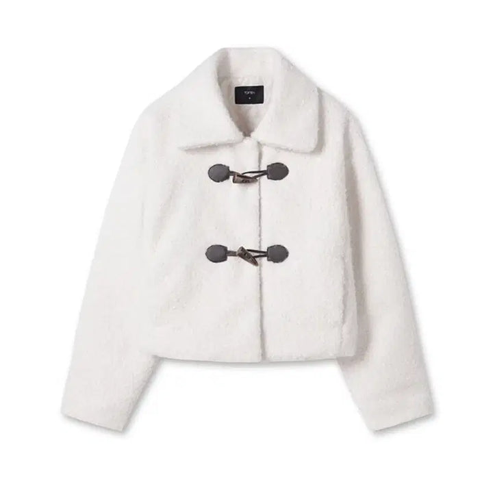 [BUNJANG] Top Ten White Pompom Coat / 탑텐 화이트 뽀글이 떡볶이 코트