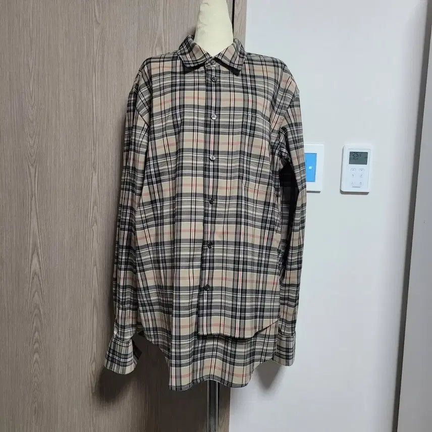 [BUNJANG] Solid Homme Oversized Checkered Shirt 48 / 솔리드옴므 오버핏 체크무늬 이중남방 셔츠 48