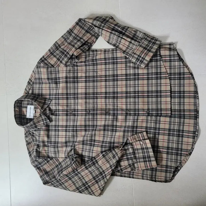 [BUNJANG] Solid Homme Oversized Checkered Shirt 48 / 솔리드옴므 오버핏 체크무늬 이중남방 셔츠 48