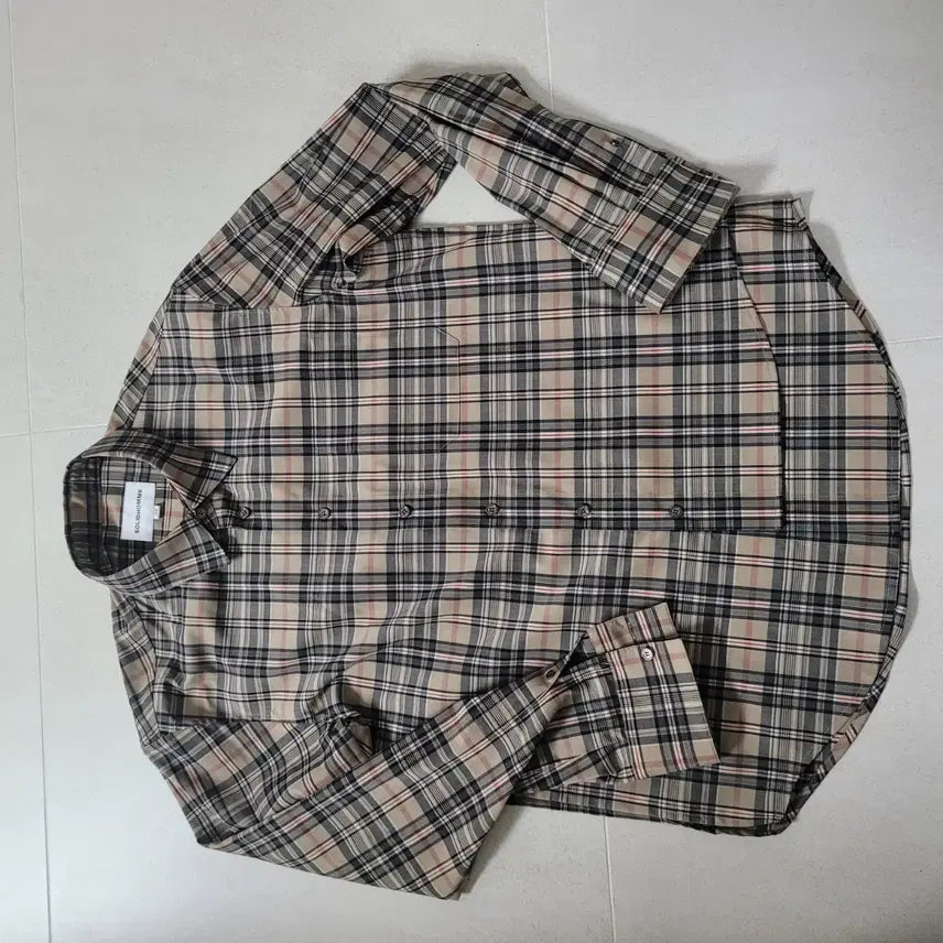 [BUNJANG] Solid Homme Oversized Checkered Shirt 48 / 솔리드옴므 오버핏 체크무늬 이중남방 셔츠 48