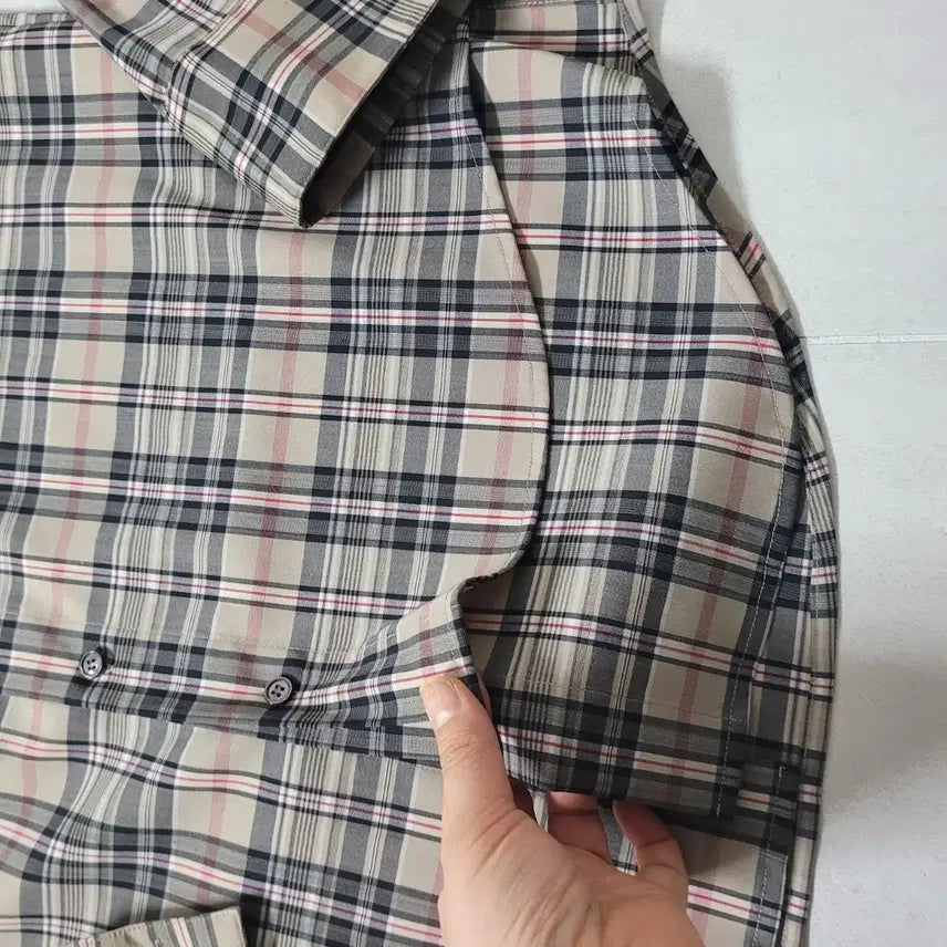 [BUNJANG] Solid Homme Oversized Checkered Shirt 48 / 솔리드옴므 오버핏 체크무늬 이중남방 셔츠 48