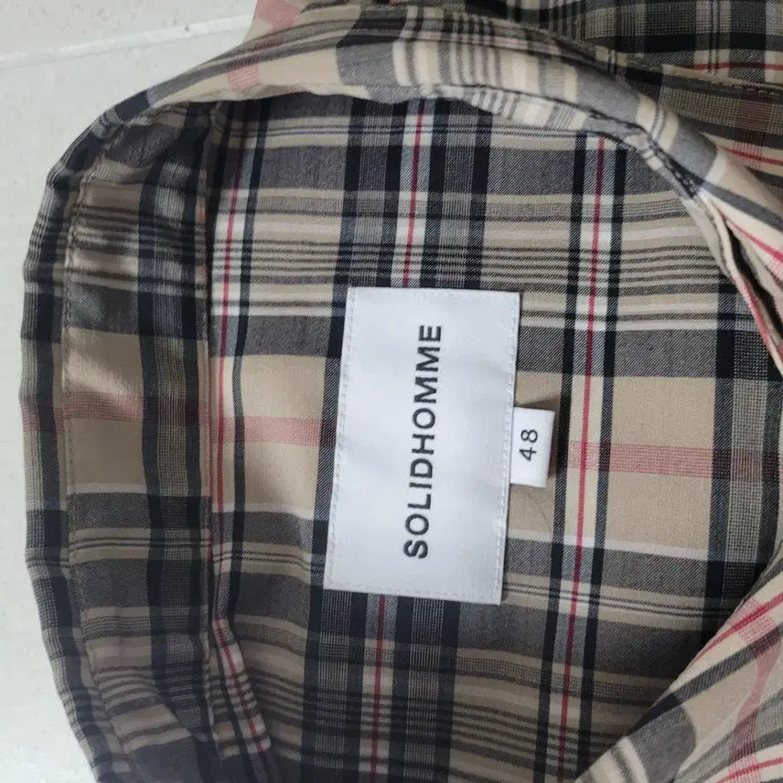 [BUNJANG] Solid Homme Oversized Checkered Shirt 48 / 솔리드옴므 오버핏 체크무늬 이중남방 셔츠 48