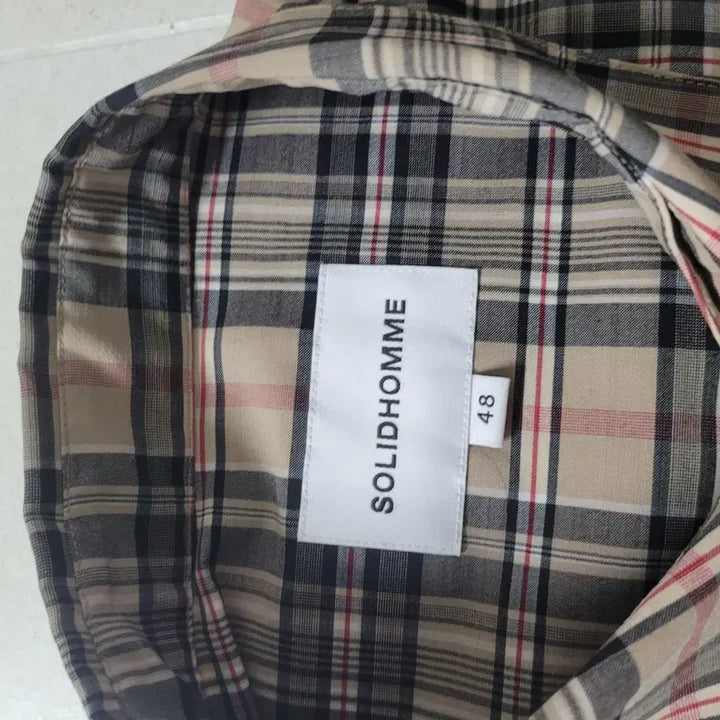 [BUNJANG] Solid Homme Oversized Checkered Shirt 48 / 솔리드옴므 오버핏 체크무늬 이중남방 셔츠 48